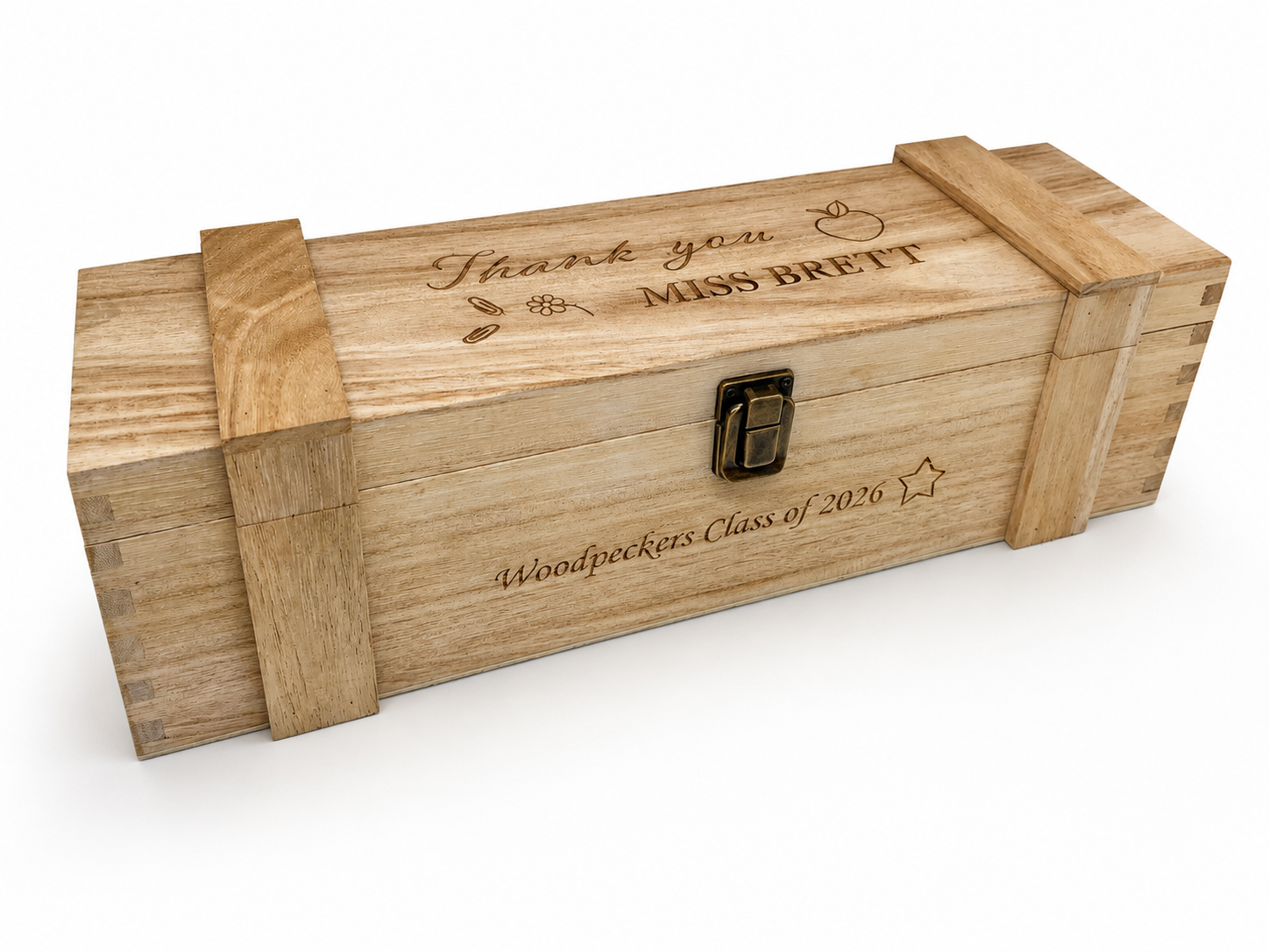 Engraved Wooden Wine Box