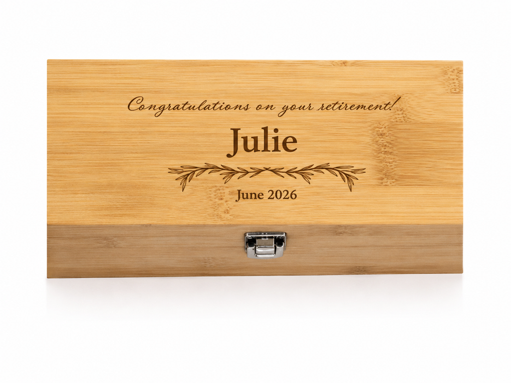 Engraved Bamboo Wine Gift Set