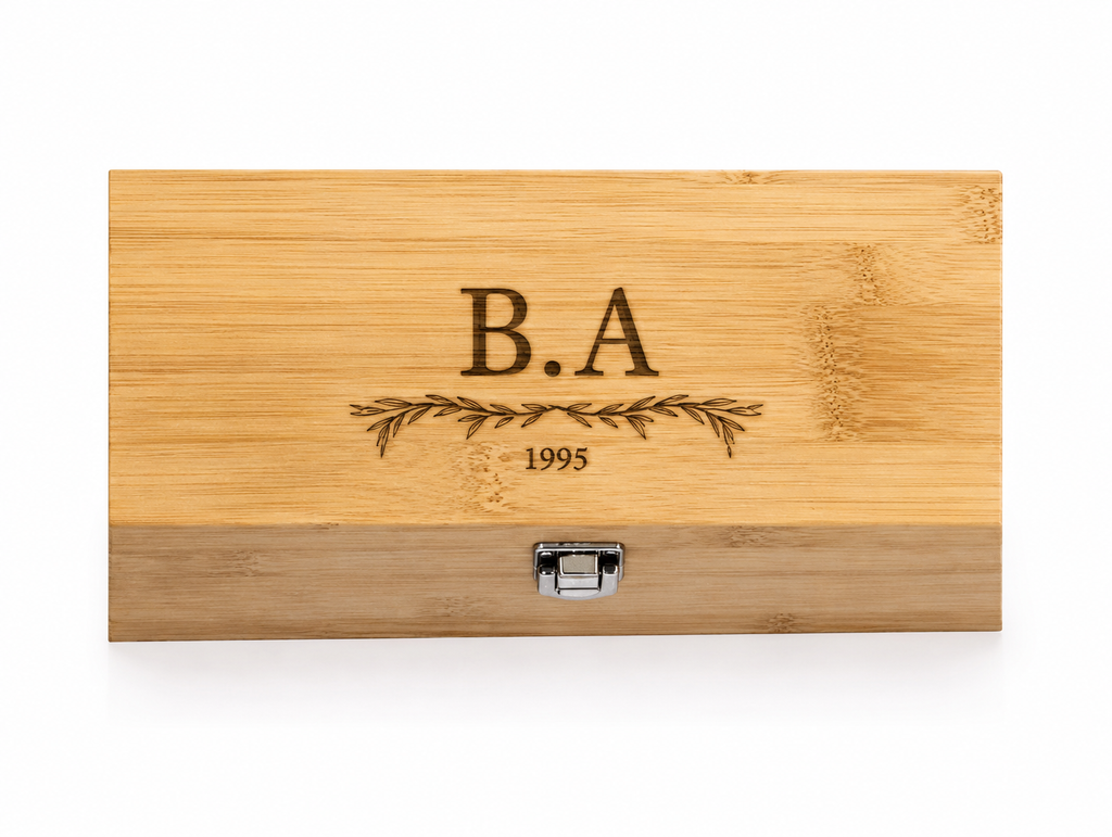Engraved Bamboo Wine Gift Set