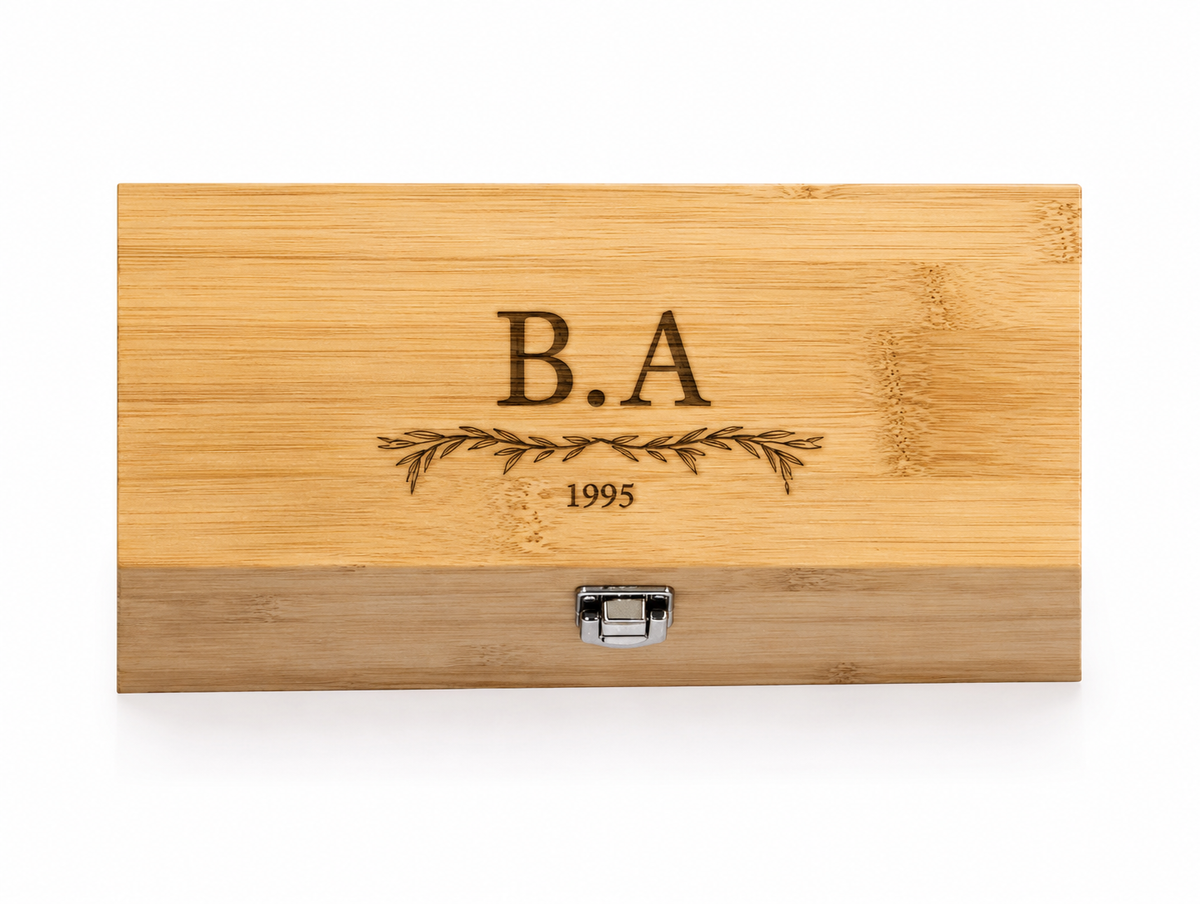 Engraved Bamboo Wine Gift Set