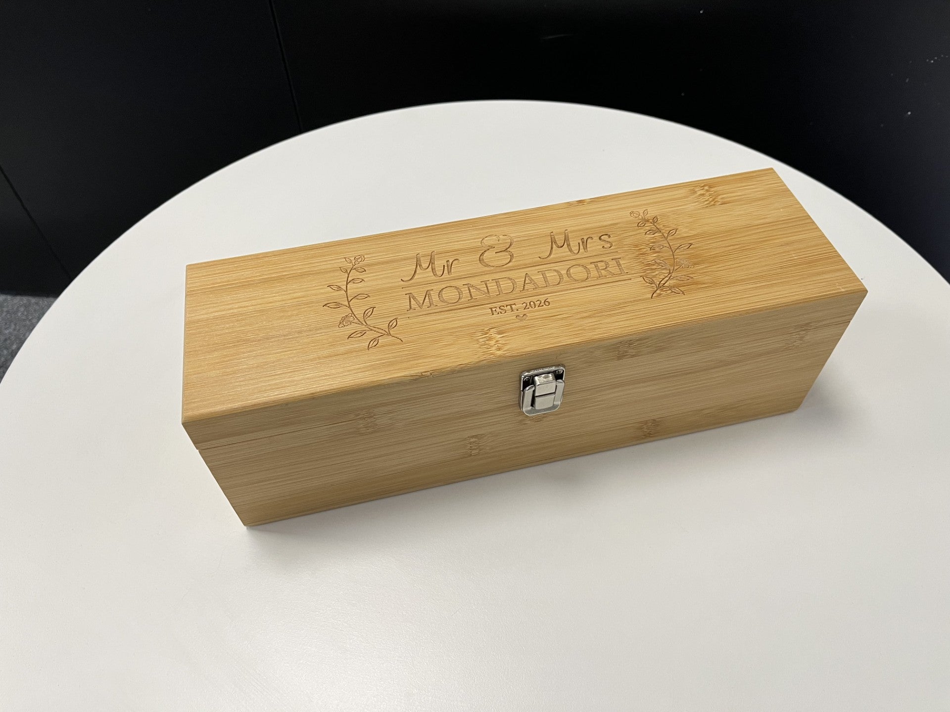 Engraved Bamboo Wine Gift Set