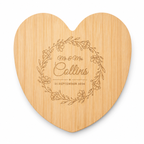 Engraved Heart Bamboo Serving Board