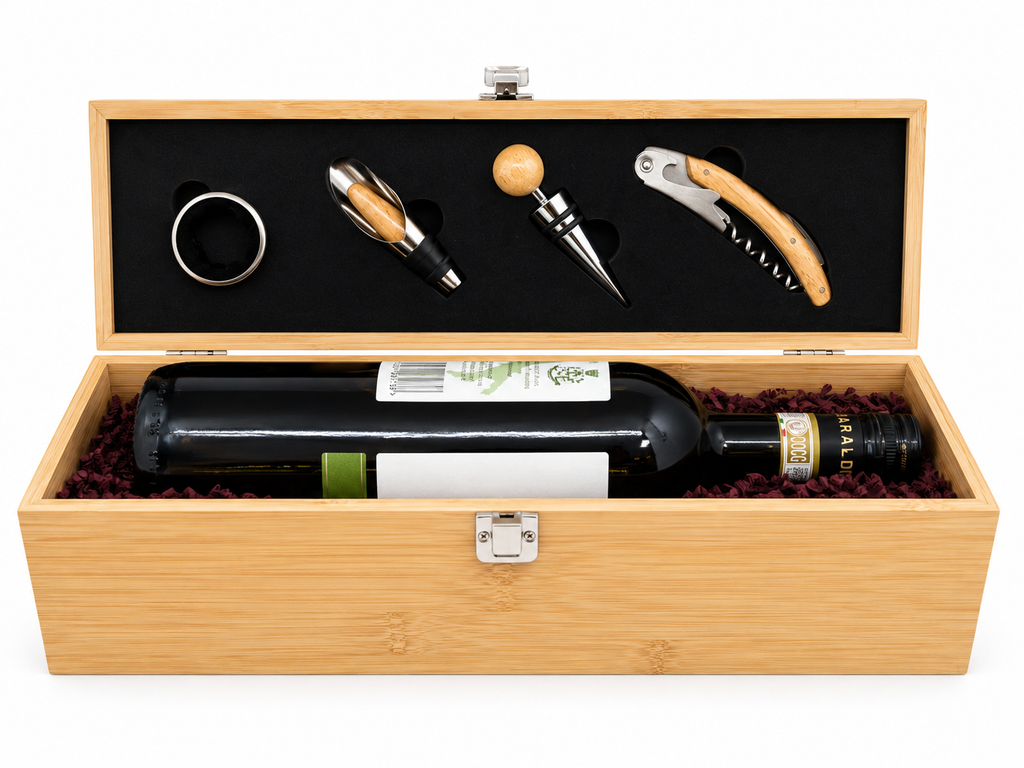 Engraved Bamboo Wine Gift Set