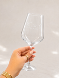 Engraved White Wine Glass