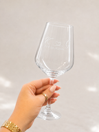 Engraved White Wine Glass