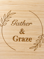 Engraved Circular Bamboo Serving Board with Handle