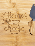 Engraved Bamboo Cheese Serving Board with Knife