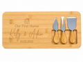 Engraved Bamboo Cheese Set with Serving Board & Utensils