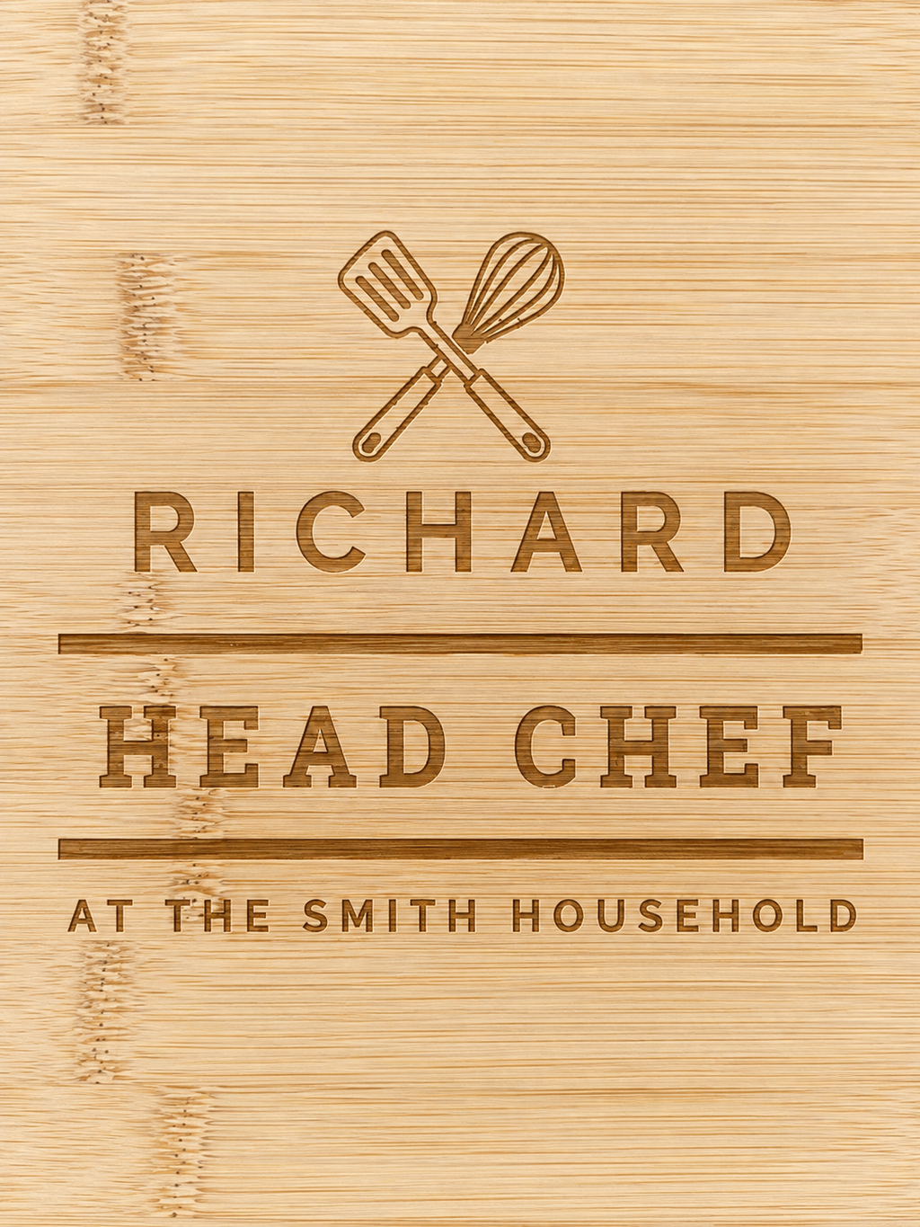 Engraved Large Bamboo Chopping Board