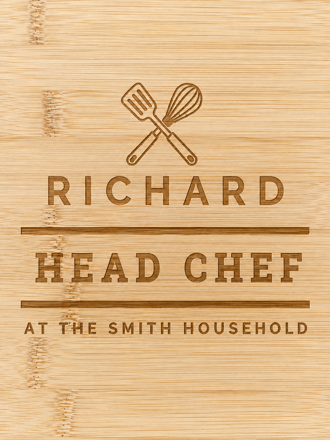 Engraved Large Bamboo Chopping Board