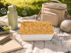 Personalised Full Design Double Layer Children's Lunchbox with Bamboo Lid