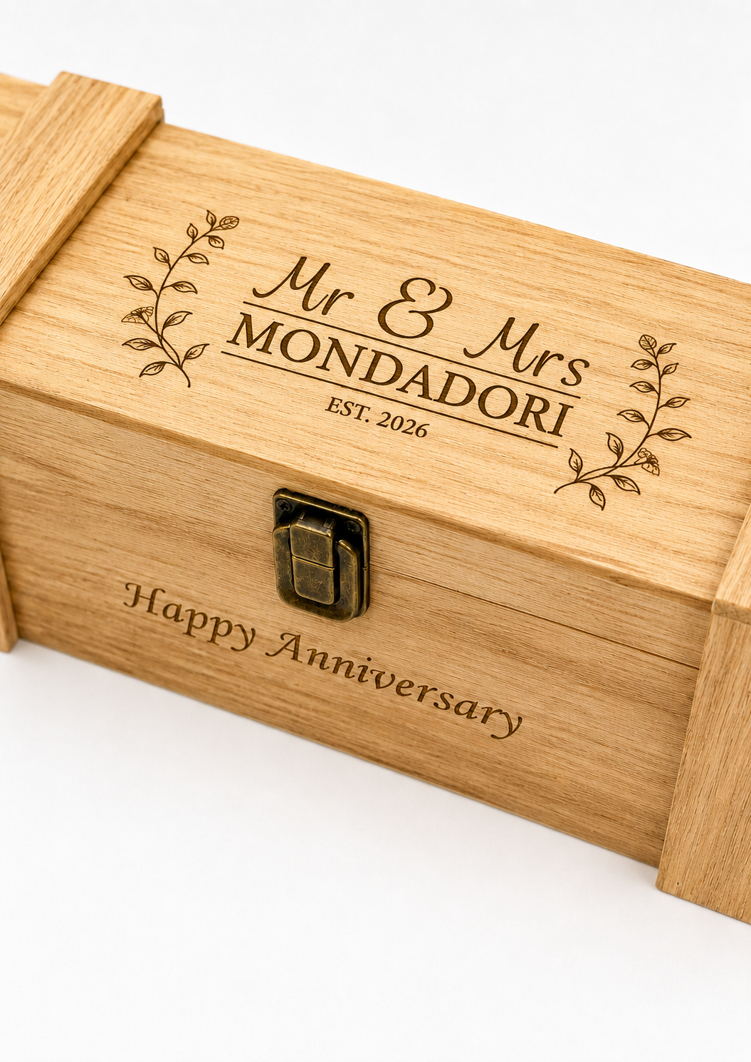Engraved Wooden Wine Box