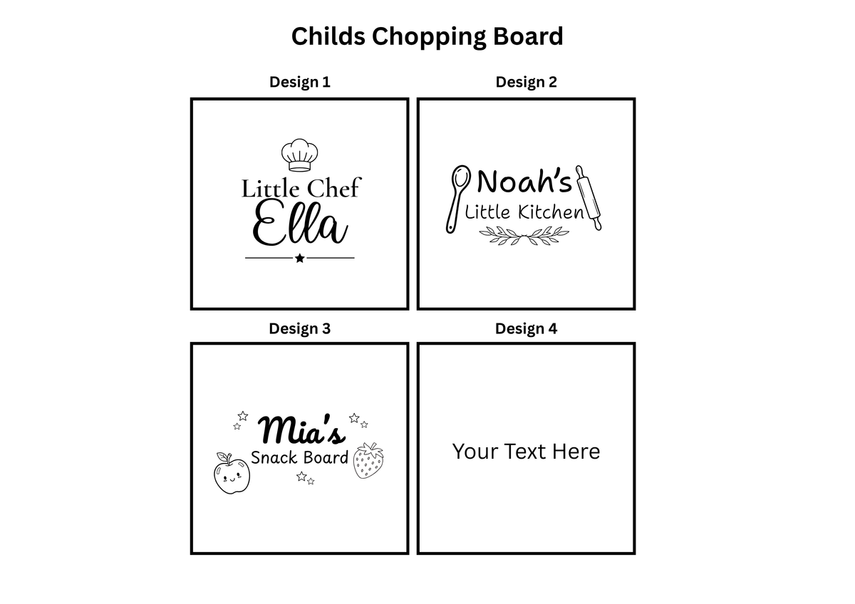 Engraved Child's Bamboo Chopping Board