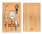 Engraved Bamboo Cheese and Wine Set
