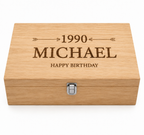 Engraved Two-Bottle Wooden Wine Box