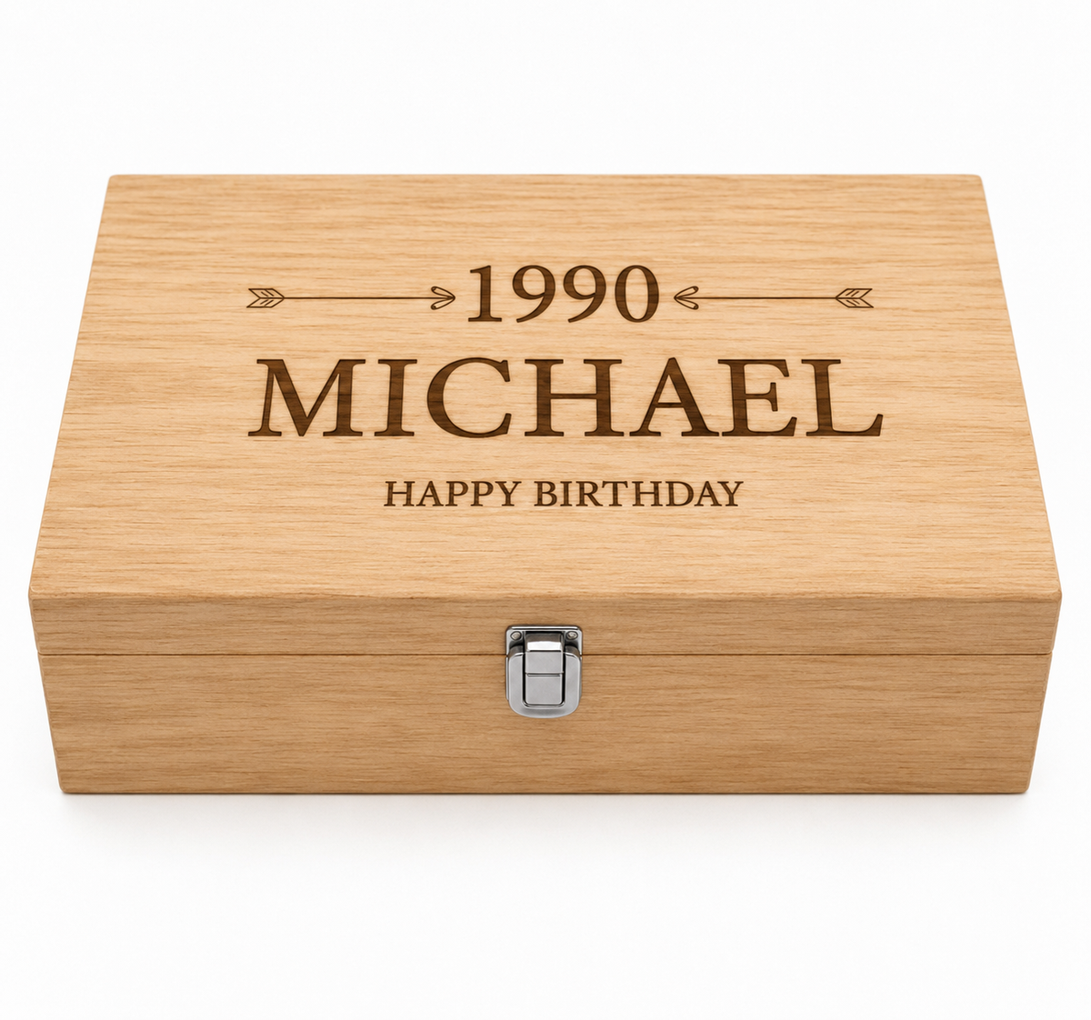 Engraved Two-Bottle Wooden Wine Box