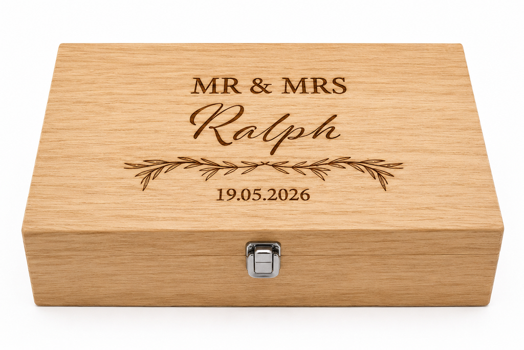 Engraved Two-Bottle Wooden Wine Box