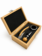 Engraved Bamboo Wine Accessory Set