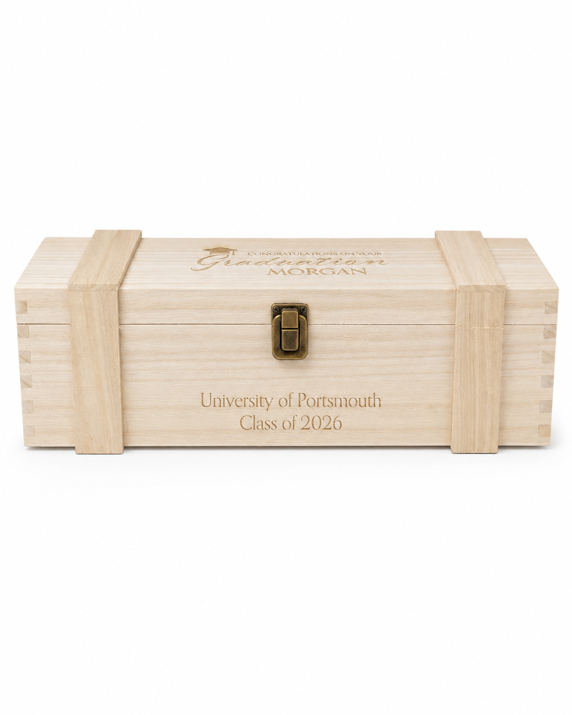 Engraved Graduation Wooden Wine Box