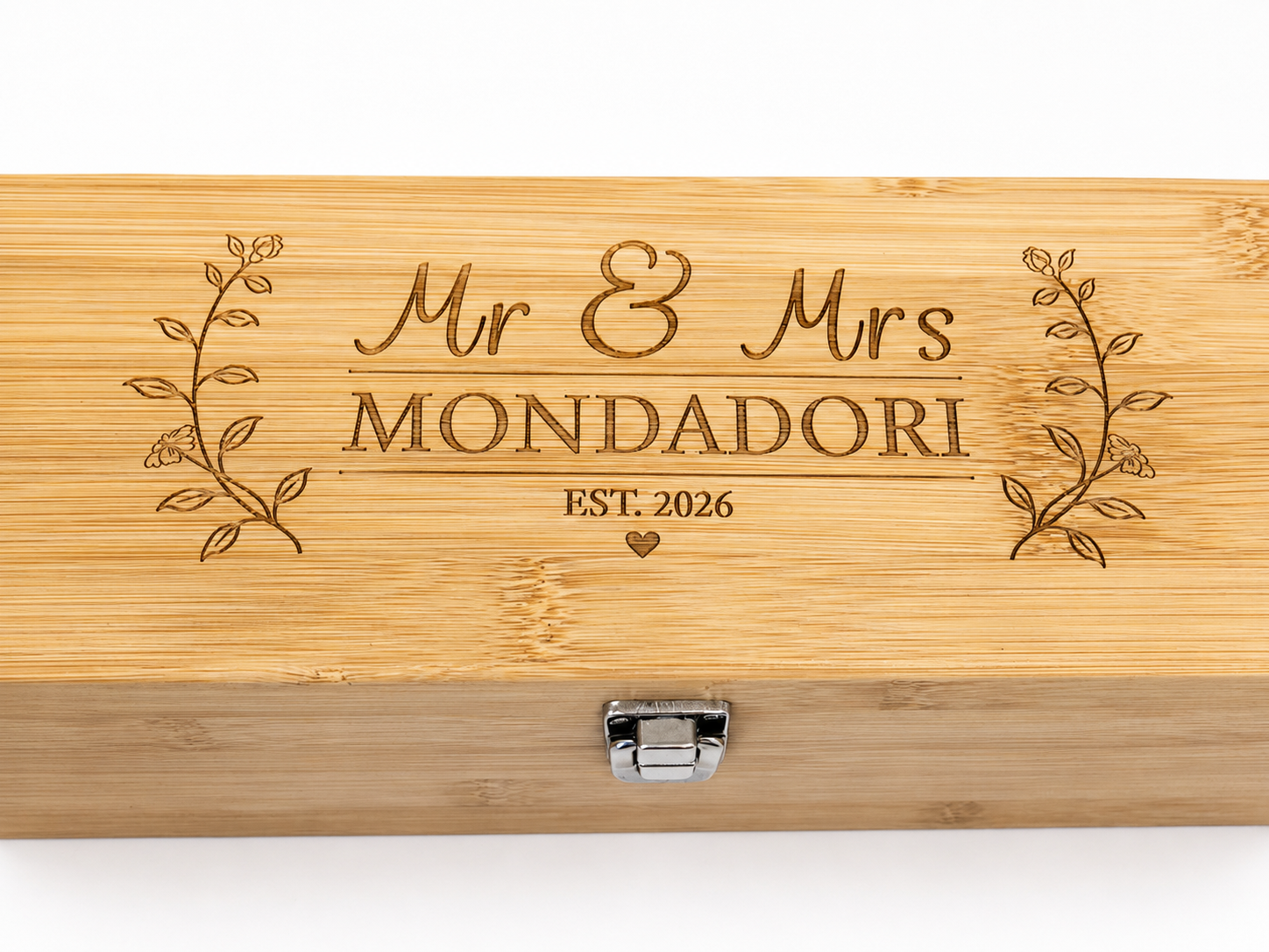 Engraved Bamboo Wine Gift Set