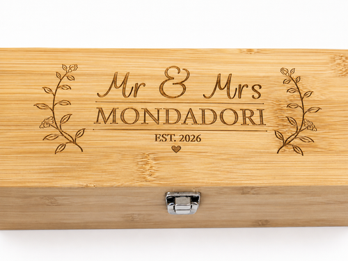 Engraved Bamboo Wine Gift Set