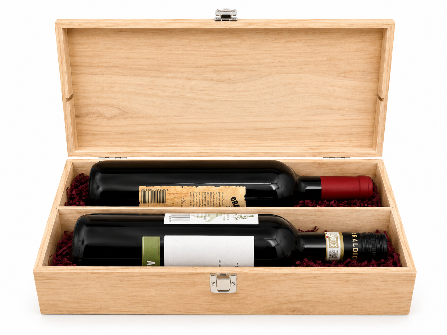 Engraved Two-Bottle Wooden Wine Box