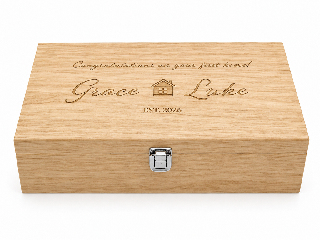 Engraved Two-Bottle Wooden Wine Box